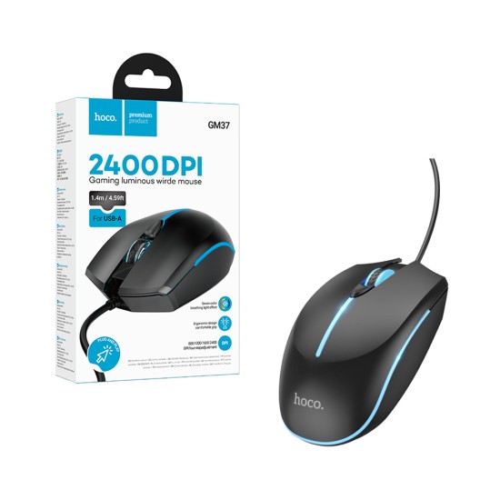 Rato Hoco GM37 Wonderful Gaming Luminous 1,5m Preto